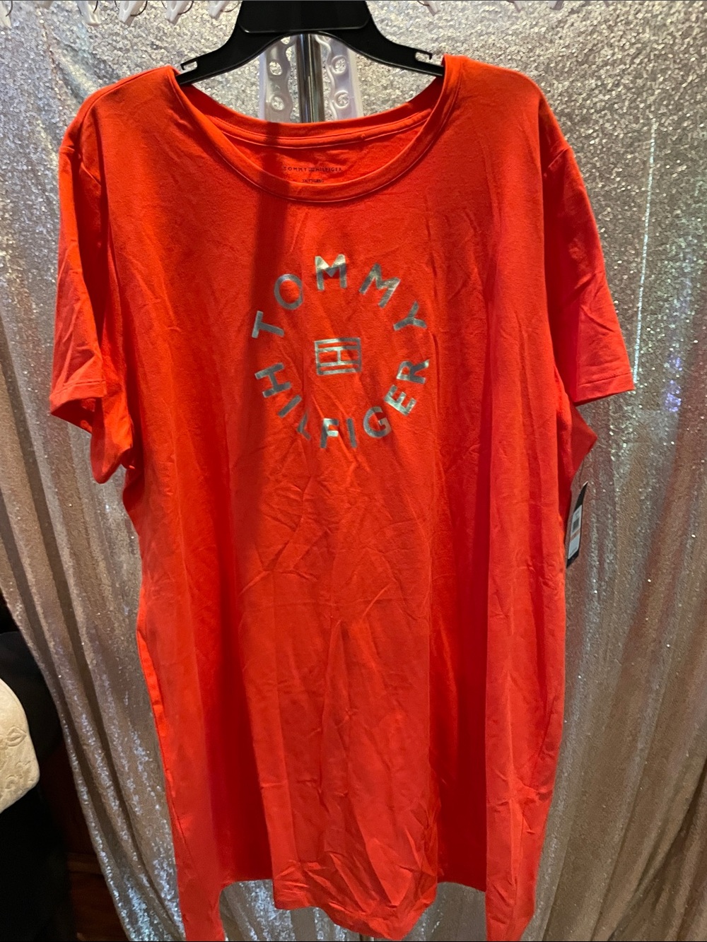 Tommy Hilfiger Orange Short Sleeve Logo Dress NWT